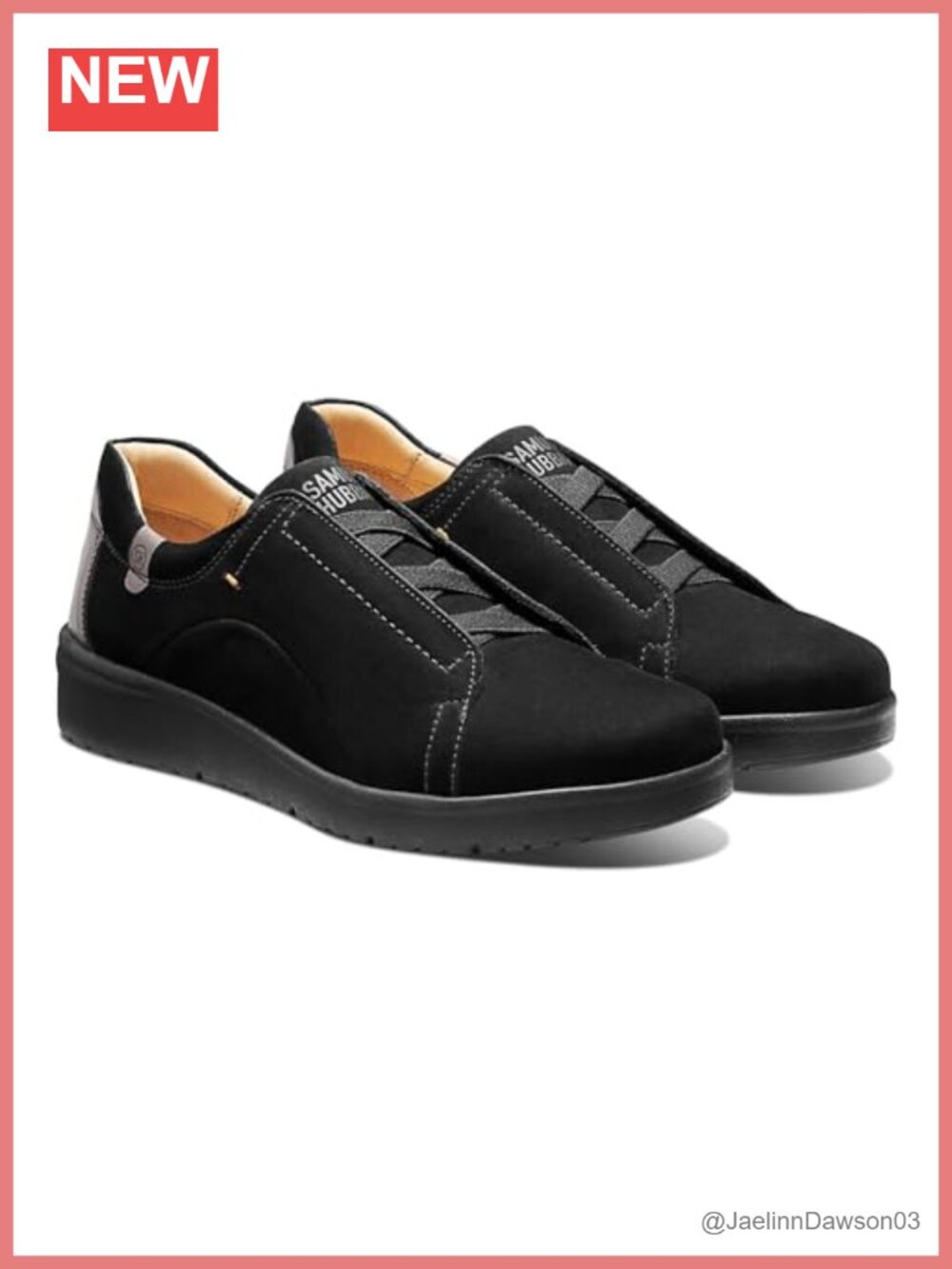 Nubuck Leather Slip-On Comfort Shoes with Bungee Closure